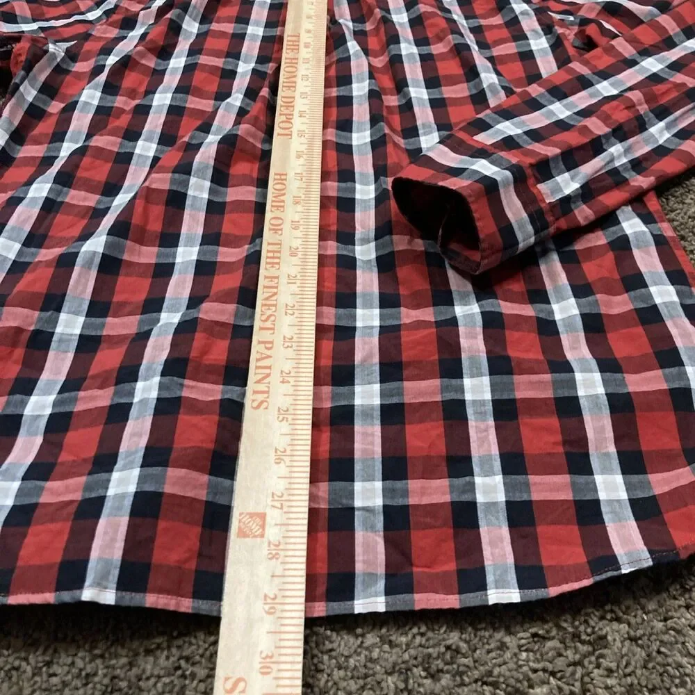 Levis Classic Red Black Checked Long Sleeve Shirt Size M